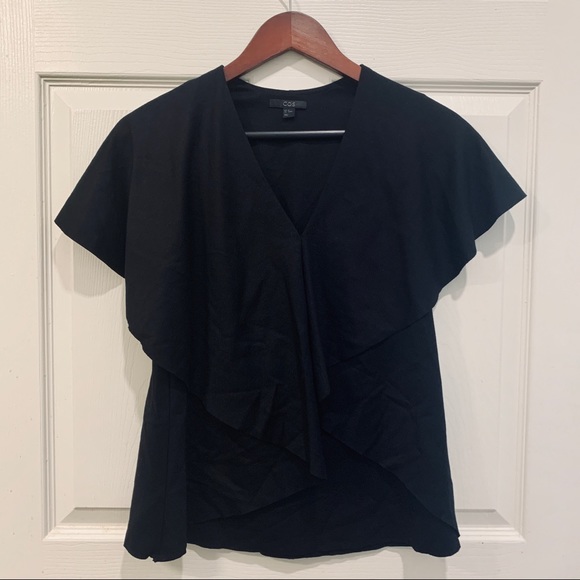 COS Tops - COS Black Ruffle Short Sleeve Top
